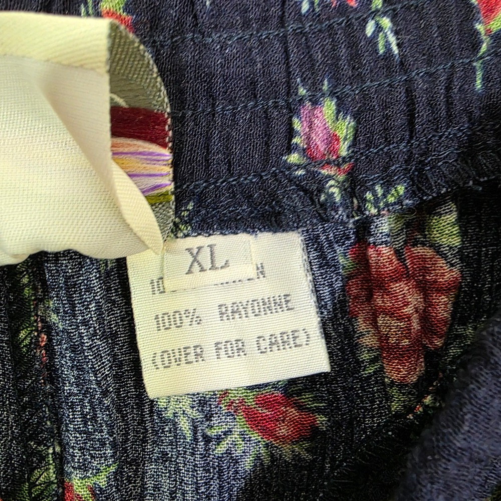 Susan Bristol Women Skirt Mix Floral Rayon Maxi Elastic Waist Vintage Boho SZ XL - Picture 3 of 10